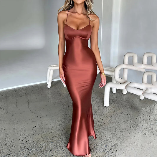 Satin Backless Mermaid Dress