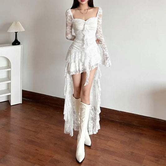 Fairycore Lace Flare Sleeve Dress