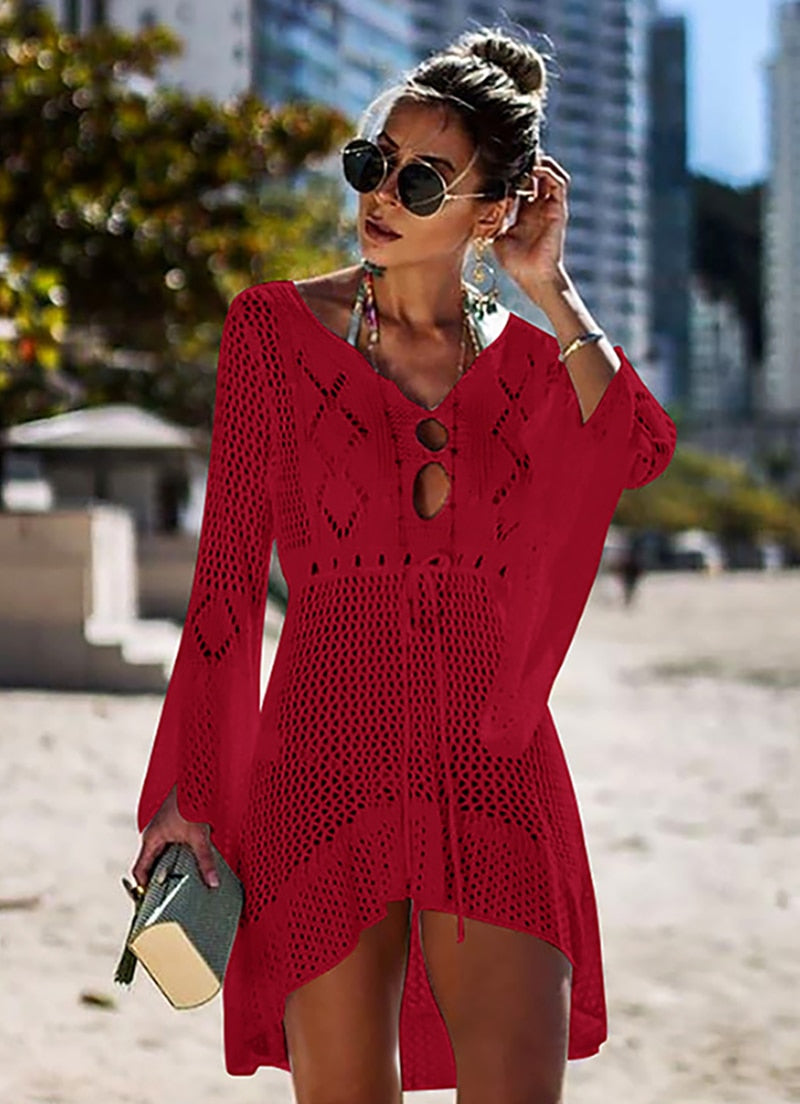 Beach Cover Up Crochet Knitted Dress