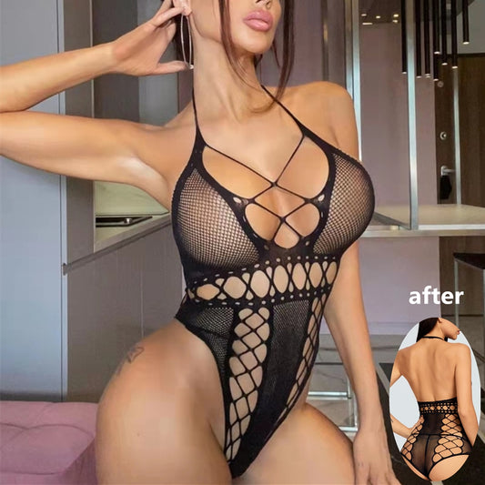 Hollow Out Plus Size Sexy Lingerie Body Suit