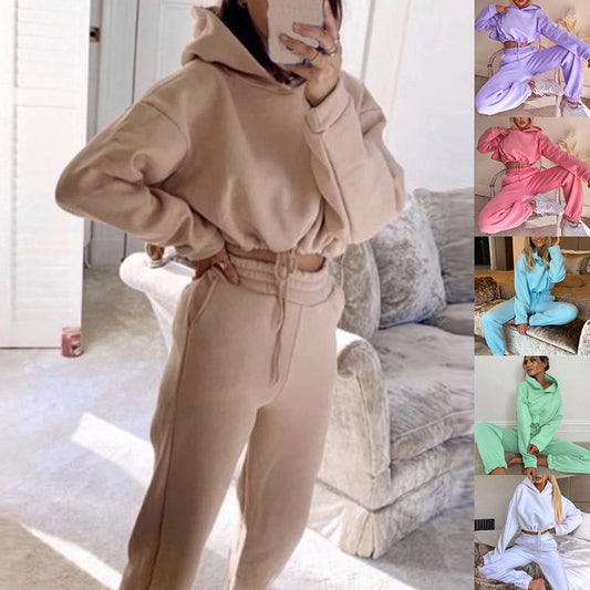 Hoodie Sweatshirts Two Pieces Oversized Pullovers Long Pant Sets