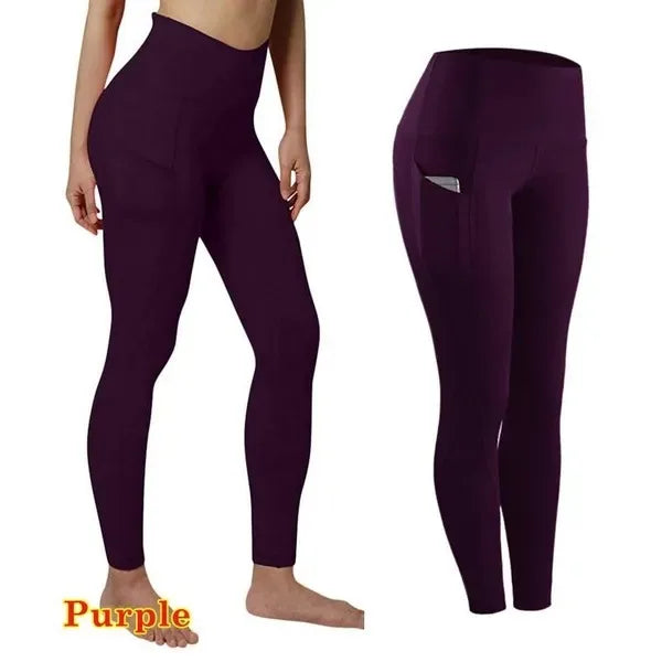 Tummy Control Yoga Legging Pants With Pocket (Plus Size Available)