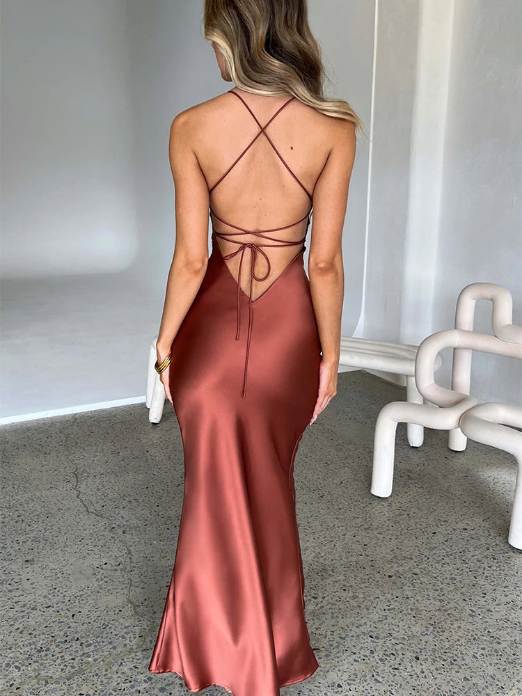 Satin Backless Mermaid Dress