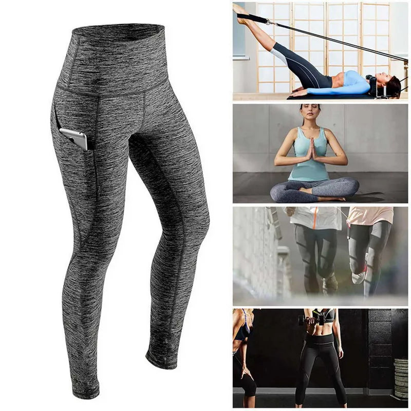 Tummy Control Yoga Legging Pants With Pocket (Plus Size Available)