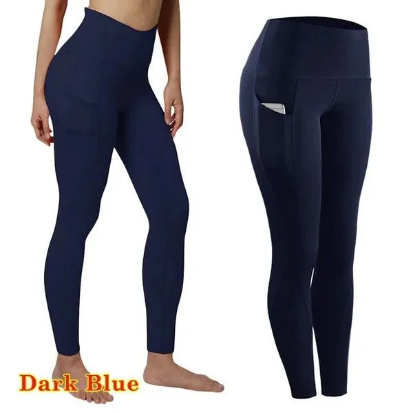 Tummy Control Yoga Legging Pants With Pocket (Plus Size Available)