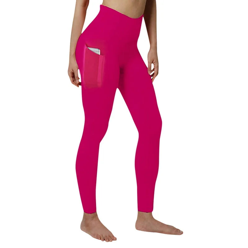 Tummy Control Yoga Legging Pants With Pocket (Plus Size Available)