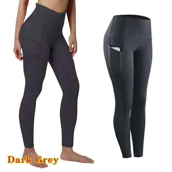 Tummy Control Yoga Legging Pants With Pocket (Plus Size Available)