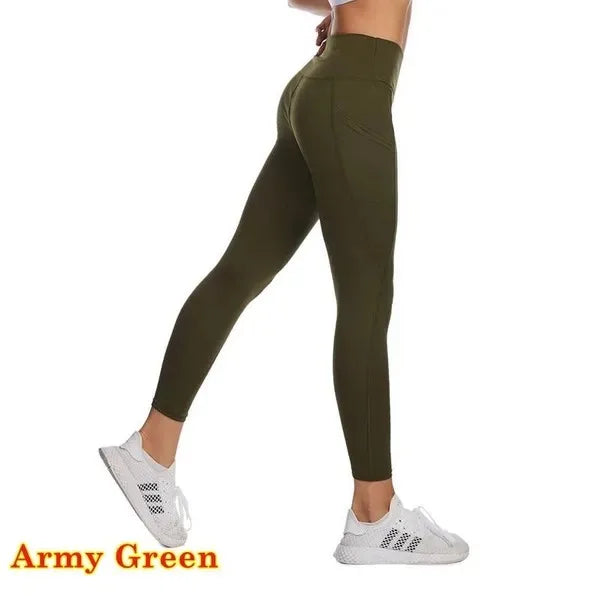 Tummy Control Yoga Legging Pants With Pocket (Plus Size Available)