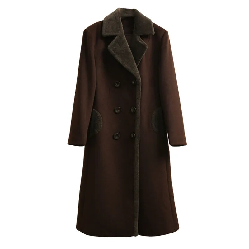 Women Long Overcoat Windproof Coats