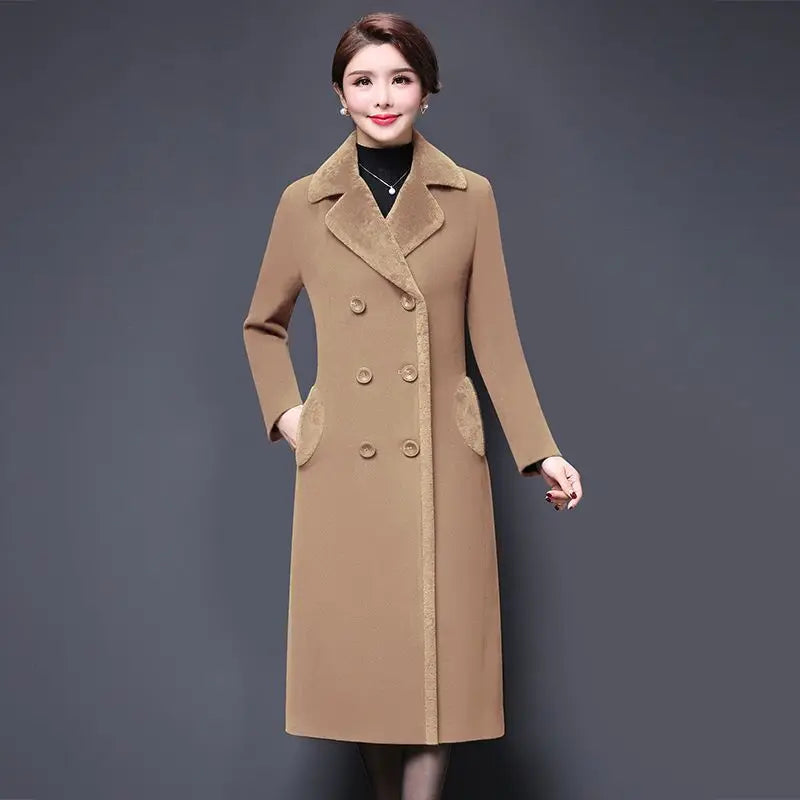 Women Long Overcoat Windproof Coats