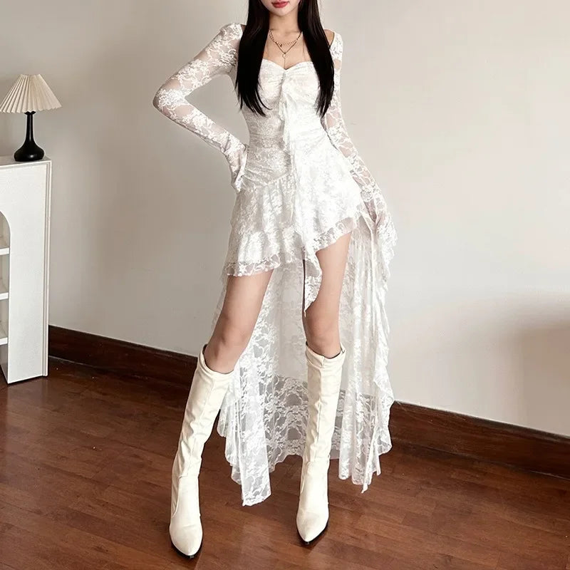 Fairycore Lace Flare Sleeve Dress