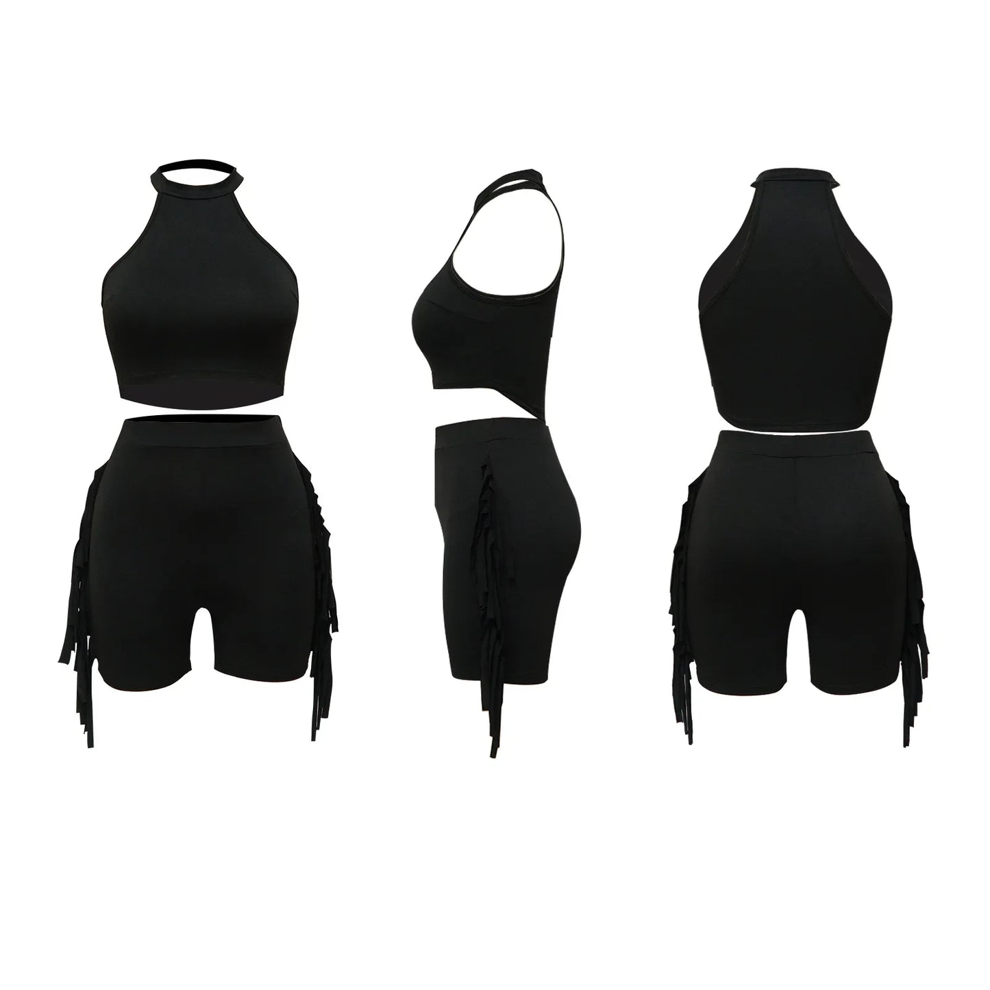 Women 2 Piece Tight Sexy Short Tank Tops+Shorts Tracksuits Hot Matching Sets
