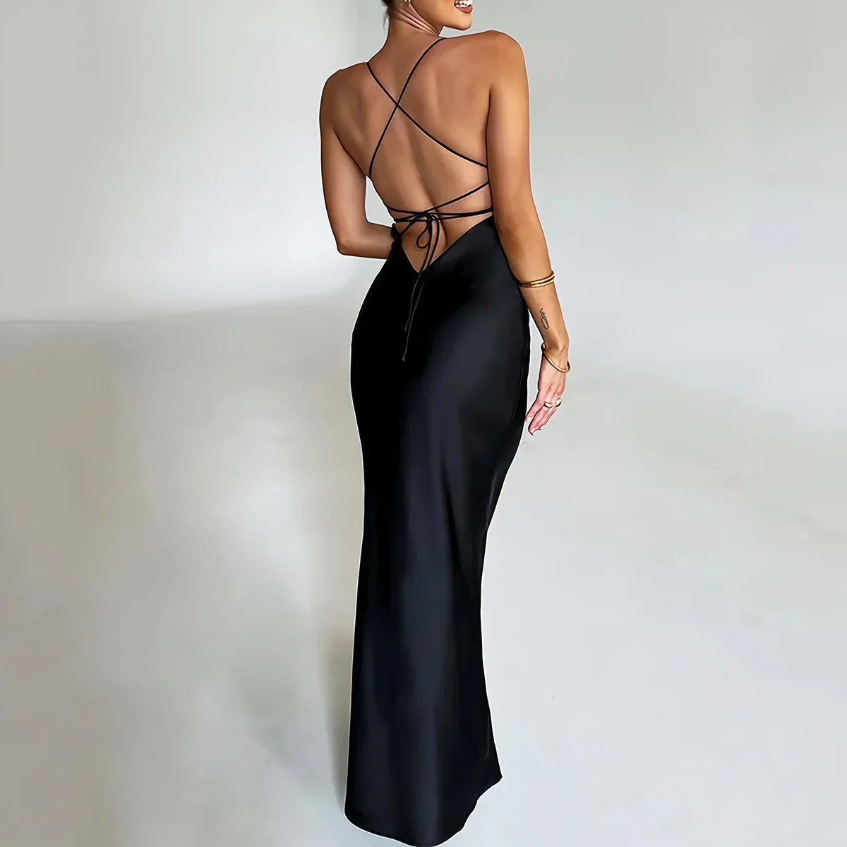 Satin Backless Mermaid Dress