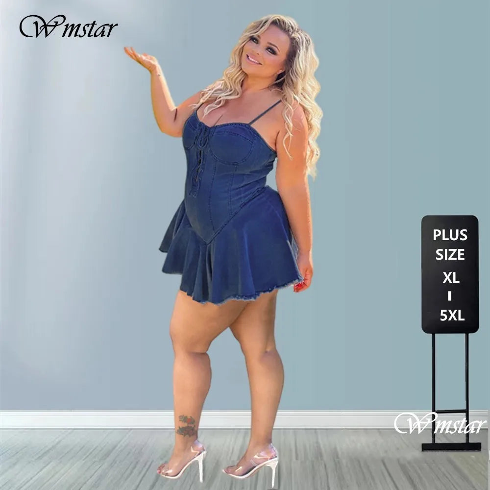 Denim Bandage Mini Dress