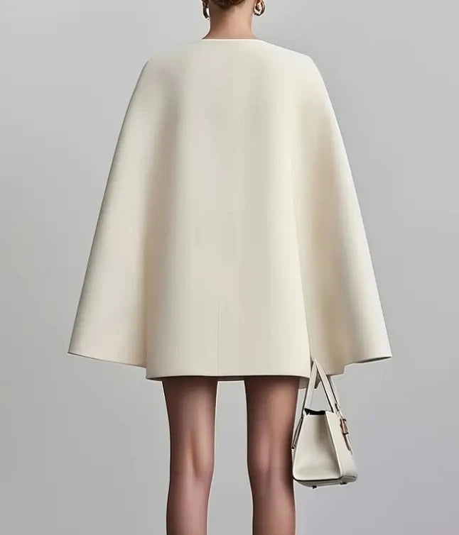 Double Breasted Shawl Cape Blazer Dress