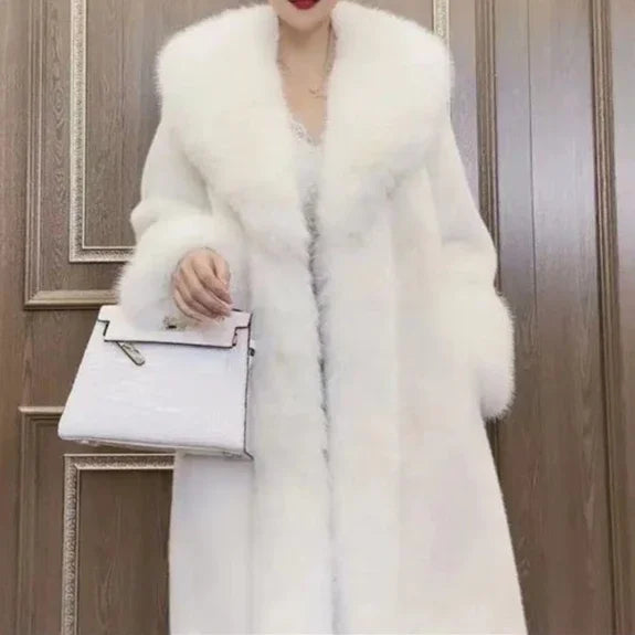 Elegant Faux Fur Coat Outerwear