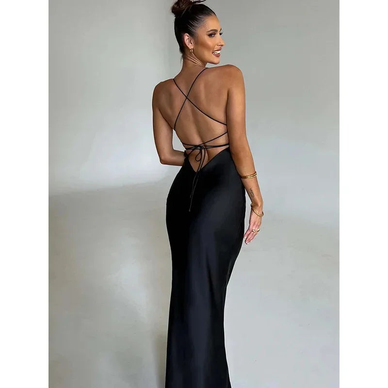 Satin Backless Mermaid Dress