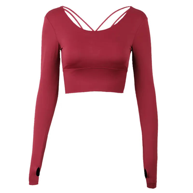 Long Sleeve Yoga Top Open Back Sports Wear