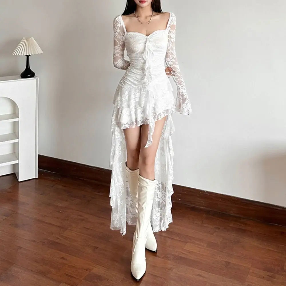 Fairycore Lace Flare Sleeve Dress