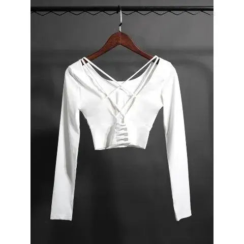 Long Sleeve Yoga Top Open Back Sports Wear