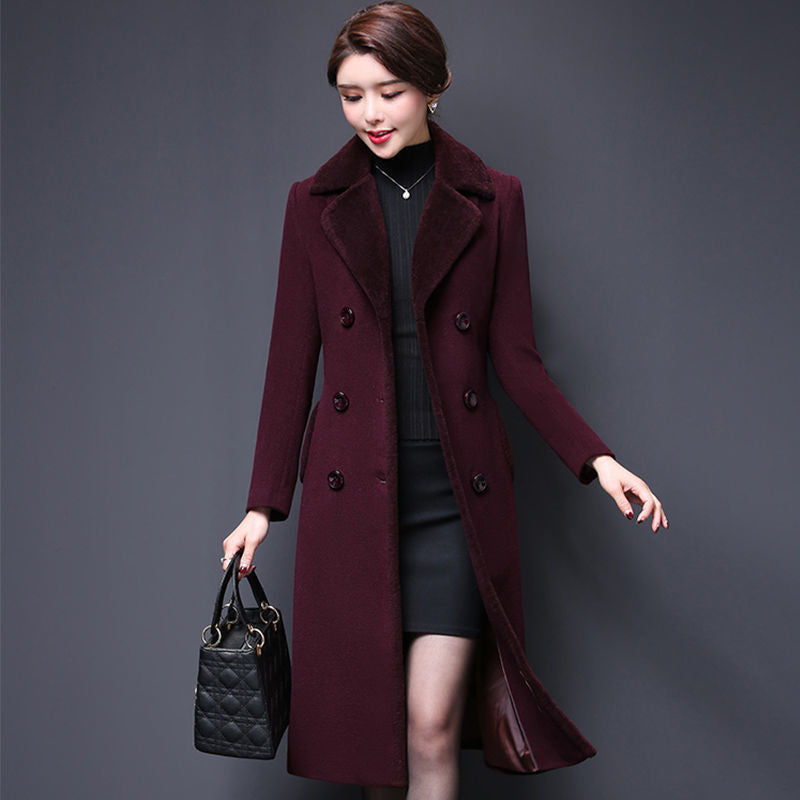 Women Long Overcoat Windproof Coats