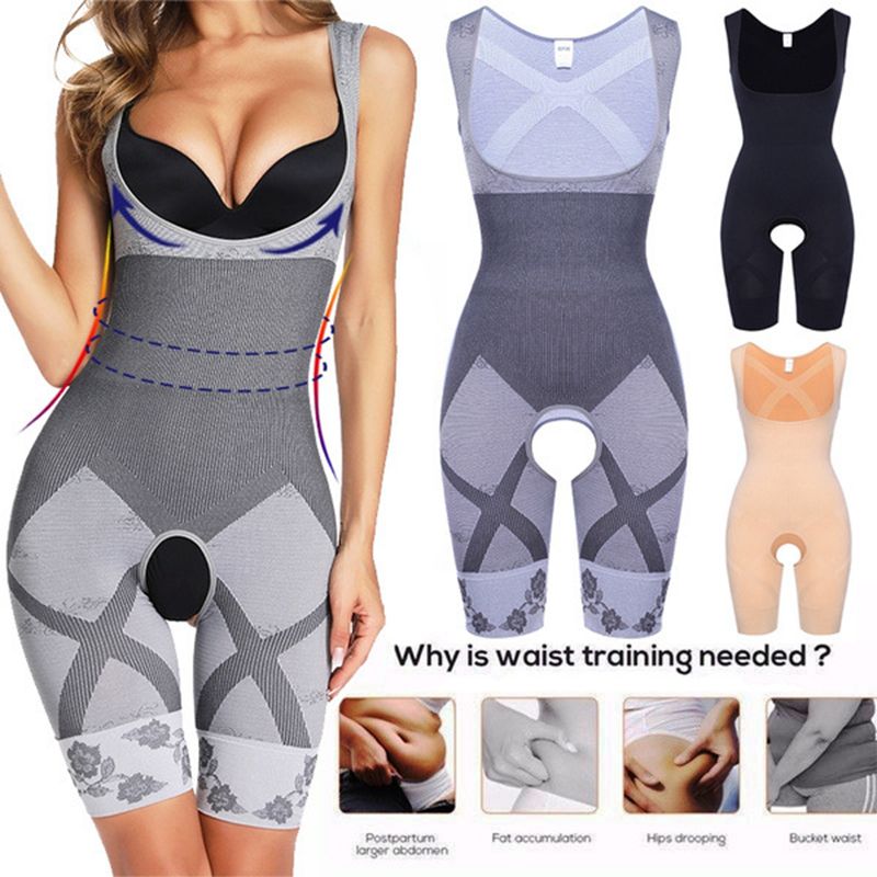 Body Shaper Slimming Bodysuit Open Crotch Corset Waist Trainer