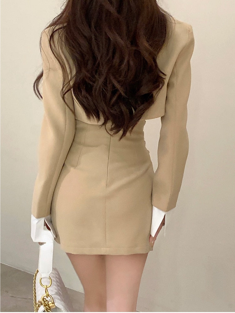 Elegant Jacket Mini Skirt 2 Piece Set