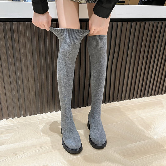 Over The Knee Stretch Socks Boots