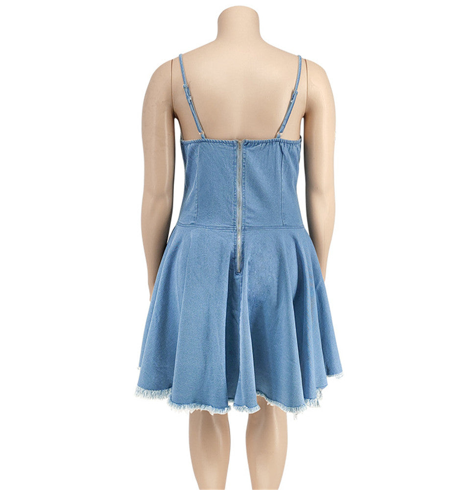 Denim Bandage Mini Dress