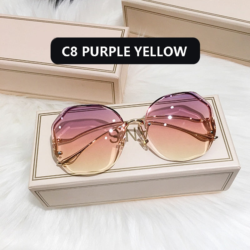 Fashion Tea Gradient Sunglasses UV400