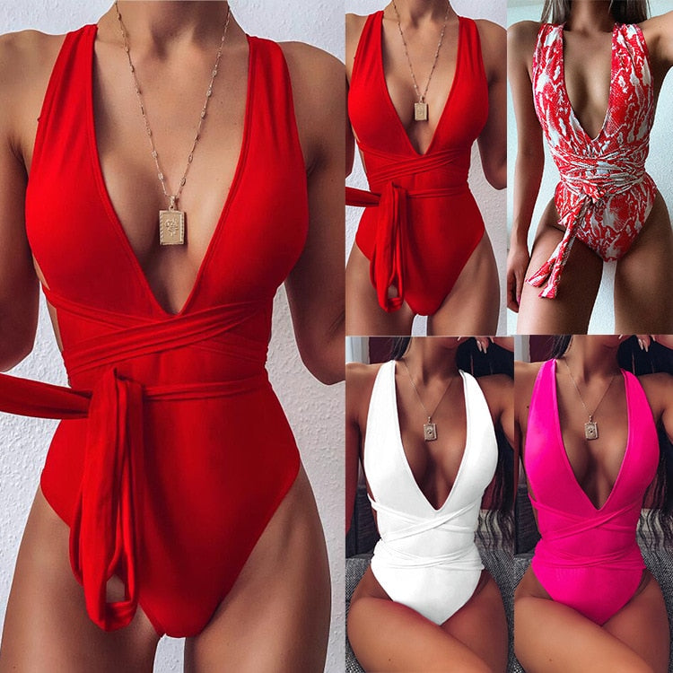 Women Push Up One Piece Swimsuit