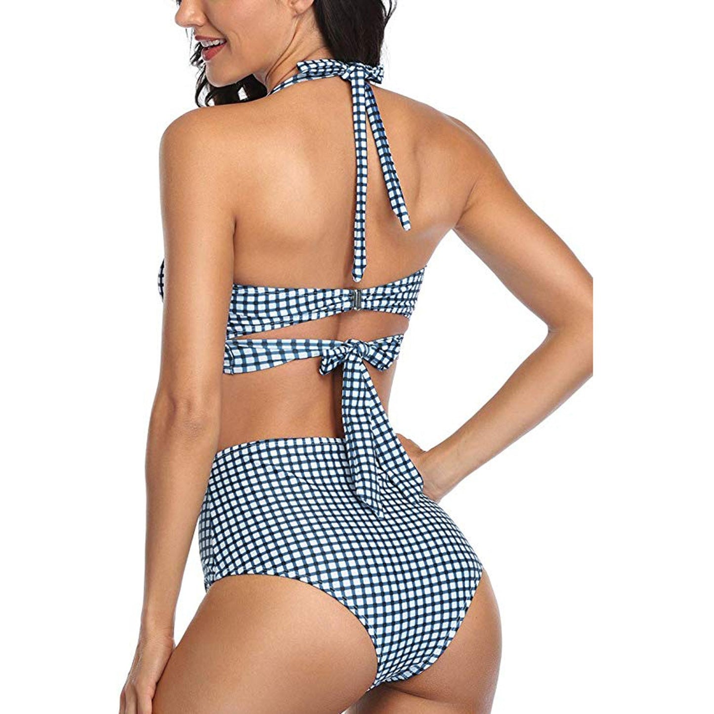 Women Vintage Swimsuit Two Piece High Waist Bikini Set