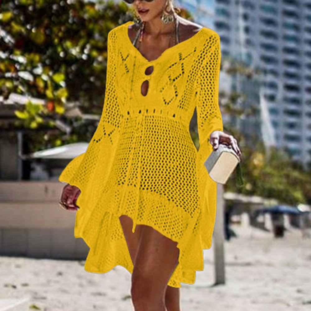 Beach Cover Up Crochet Knitted Dress