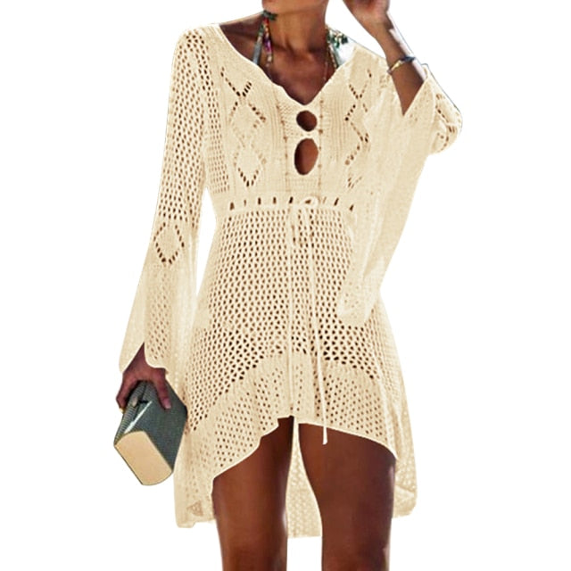 Beach Cover Up Crochet Knitted Dress