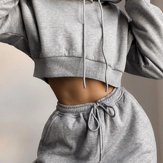 Women's Casual Loose Large Size Hooded Long-Sleeve Tracksuit Sets