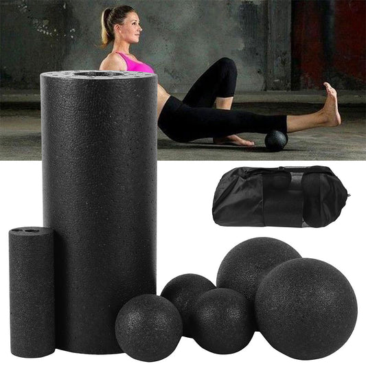 3/5pcs Yoga Massage Ball Foam Roller Set for Back Pain/Muscle Release Exercises