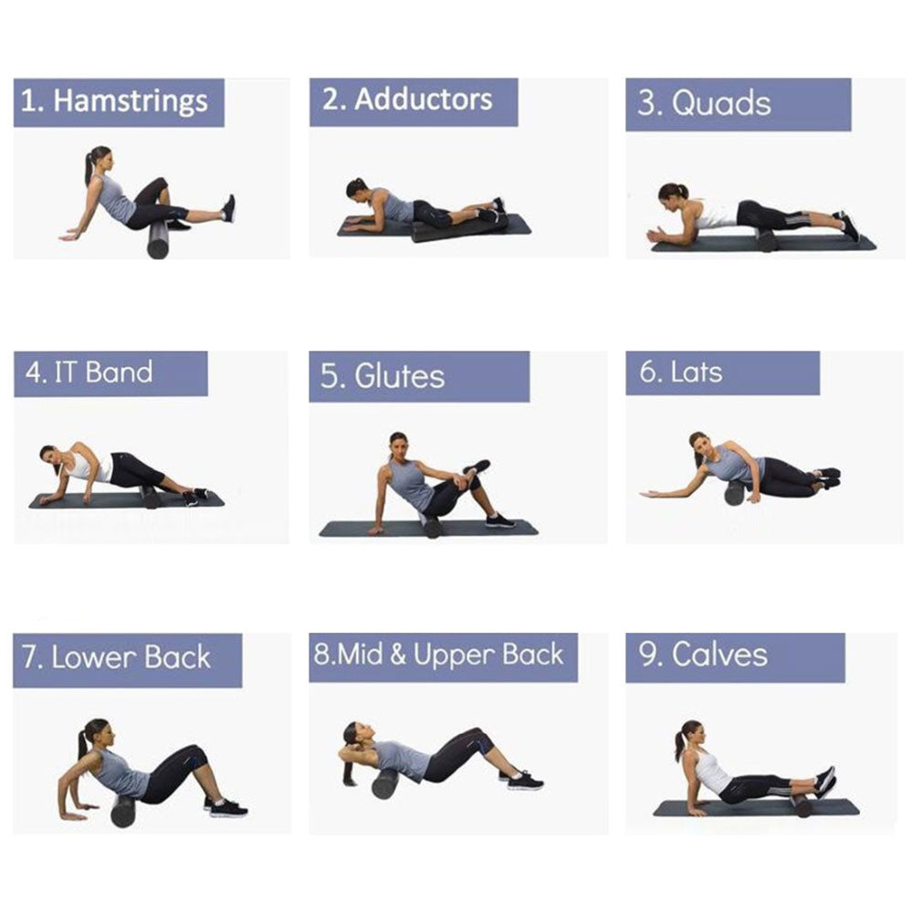 3/5pcs Yoga Massage Ball Foam Roller Set for Back Pain/Muscle Release Exercises