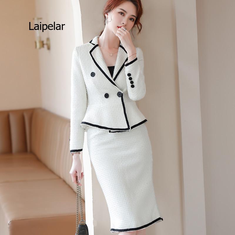 Business Long Sleeve Blazer and Skirt Office Ladies Work Wear