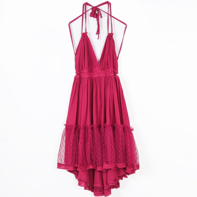 Strapless Women Summer Boho Dress