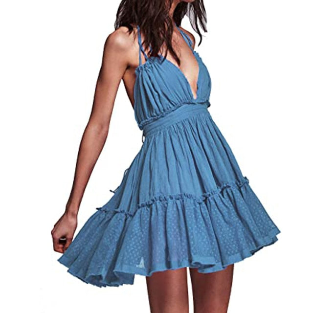 Strapless Women Summer Boho Dress