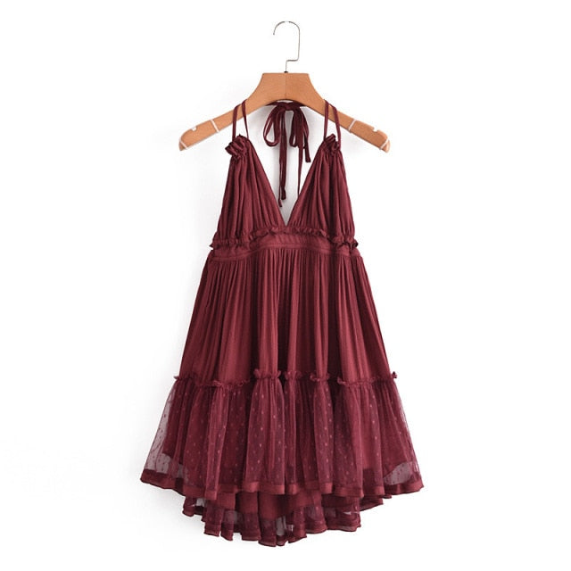 Strapless Women Summer Boho Dress