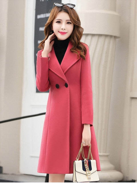 Long Double Breasted Wool Coat
