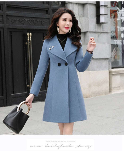 Long Double Breasted Wool Coat