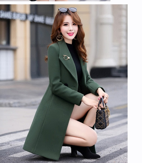 Long Double Breasted Wool Coat