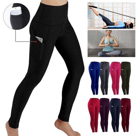 Tummy Control Yoga Legging Pants With Pocket (Plus Size Available)